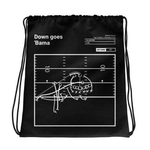 Greatest LSU Football Plays Drawstring Bag: Down goes 'Bama (2022)