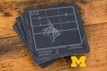 <b>2024 Champions</b> Michigan Football Plays: Slate Coasters (Set of 4)