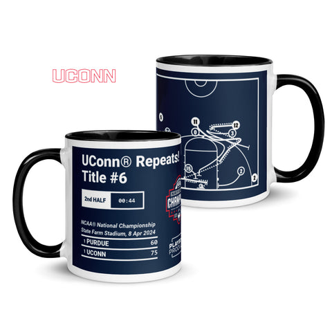 UCONN Basketball Greatest Plays Mug: UConn® Repeats! Title #6 (2024)