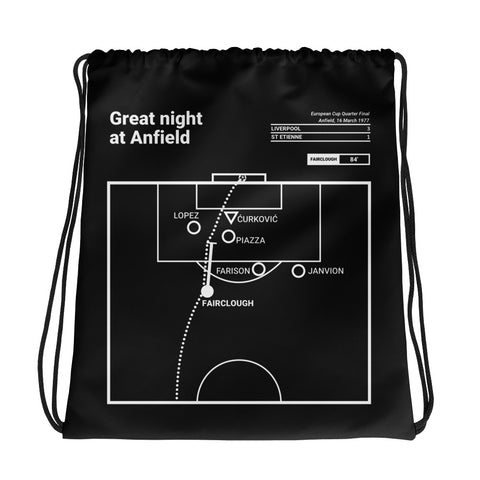 Greatest Liverpool Plays Drawstring Bag: Great night at Anfield (1977)