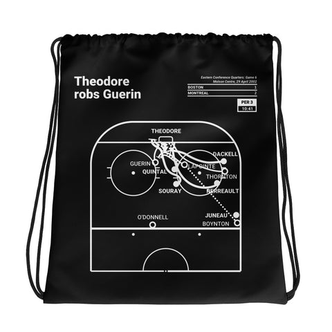 Greatest Canadiens Plays Drawstring Bag: Theodore robs Guerin (2002)