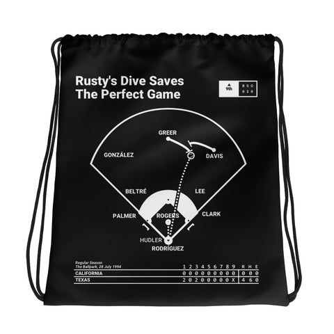 Greatest Rangers Plays Drawstring Bag: Rusty's Dive Saves The Perfect Game (1994)