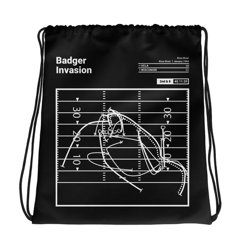 Greatest Wisconsin Football Plays Drawstring Bag: Badger Invasion (1994)