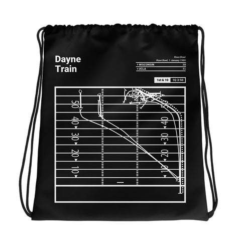 Greatest Wisconsin Football Plays Drawstring Bag: Dayne Train (1999)