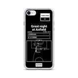 Greatest Liverpool Plays iPhone Case: Great night at Anfield (1977)
