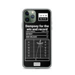 Greatest Saints Plays iPhone Case: Dempsey for the win and record (1970)