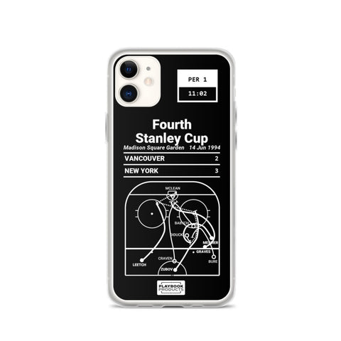 Greatest Rangers Plays iPhone Case: Fourth Stanley Cup (1994)