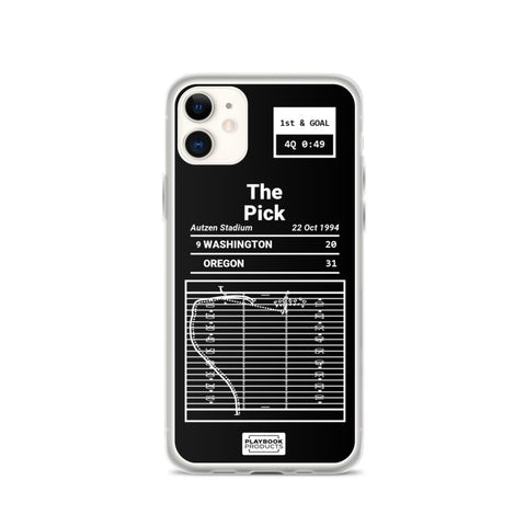Greatest Oregon Football Plays iPhone Case: The Pick (1994)