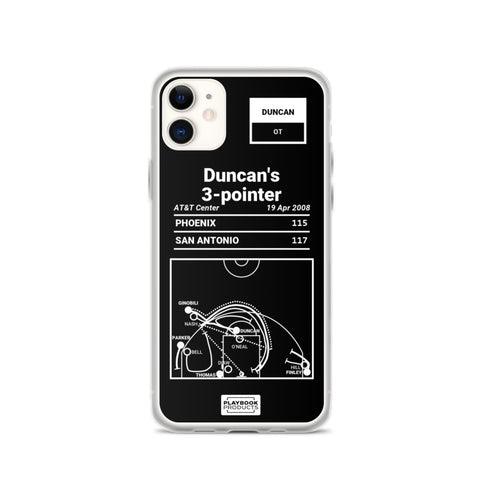 Greatest Spurs Plays iPhone Case: Duncan's 3-pointer (2008)