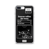 Greatest Spurs Plays iPhone Case: Duncan rallies the team (2014)