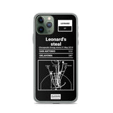 Greatest Spurs Plays iPhone Case: Leonard's steal (2014)