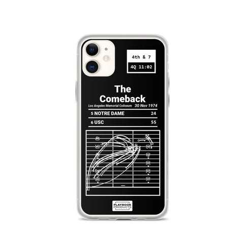 Greatest USC Football Plays iPhone Case: The Comeback (1974)