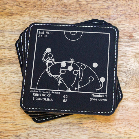 Greatest South Carolina Basketball Plays: Leatherette Coasters (Set of 4)
