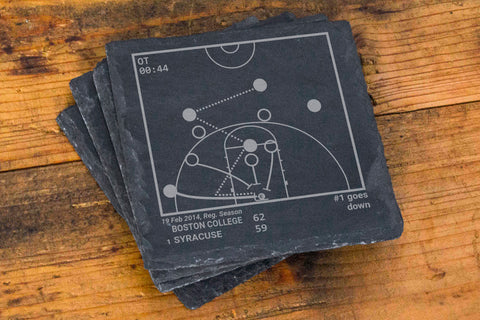 Greatest Boston College Basketball Plays: Slate Coasters (Set of 4)