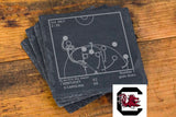 Greatest South Carolina Basketball Plays: Slate Coasters (Set of 4)