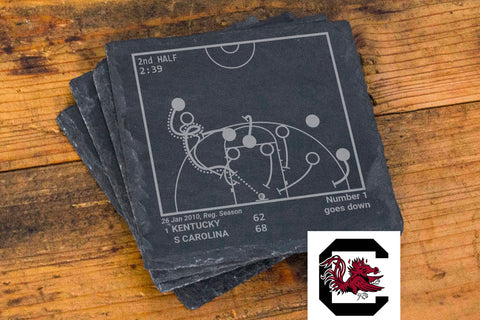 Greatest South Carolina Basketball Plays: Slate Coasters (Set of 4)