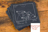 Greatest Virginia Tech Basketball Plays: Slate Coasters (Set of 4)