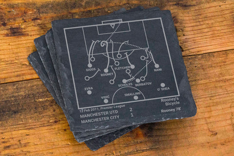 Greatest Manchester United Modern Plays: Slate Coasters (Set of 4)