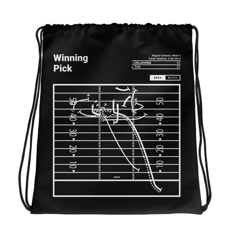 Greatest TCU Football Plays Drawstring Bag: Winning Pick (2014)