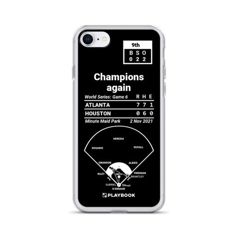 Greatest Braves Plays iPhone Case: Champions again (2021)
