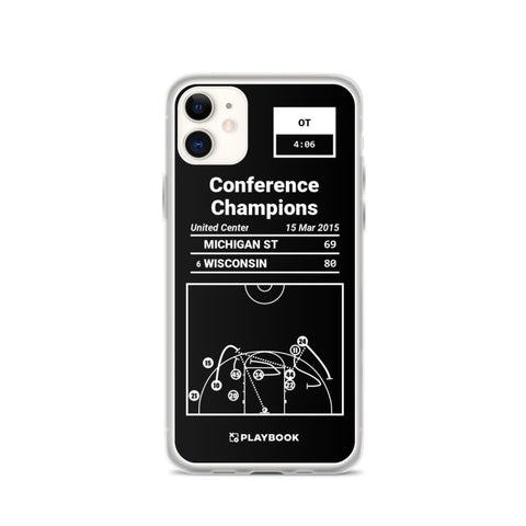 Greatest Wisconsin Basketball Plays iPhone Case: Conference Champions (2015)
